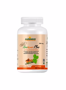 Auricur Plus –Curcumin Nanophosphosome 210 mg with Tinospora Cordifolia Extract 100 mg, Fortified with Turmerone, Piperine and Cuminum Cyminum