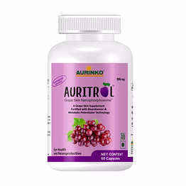 aurinko auritrol grape skin nanophosphosome 142 mg with resveratrol 50 mg, fortified with piperine