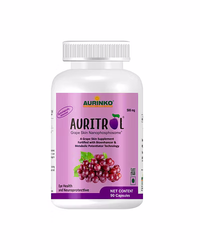 AURITROL Grape Skin Nanophosphosome 142 mg with Resveratrol 50 mg, fortified with Piperine-12345674