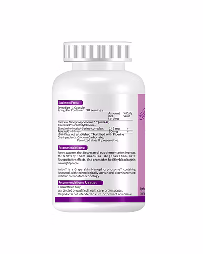 AURITROL Grape Skin Nanophosphosome 142 mg with Resveratrol 50 mg, fortified with Piperine-90 Capsule-2