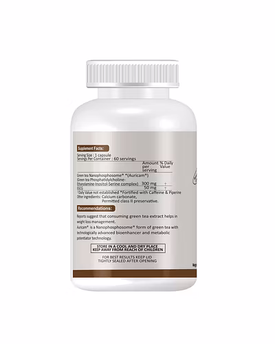 AURICAM–Green Tea Nanophosphosome 300 mg with EGCG 50 mg, Fortified with.Piperine-60 Capsule-2
