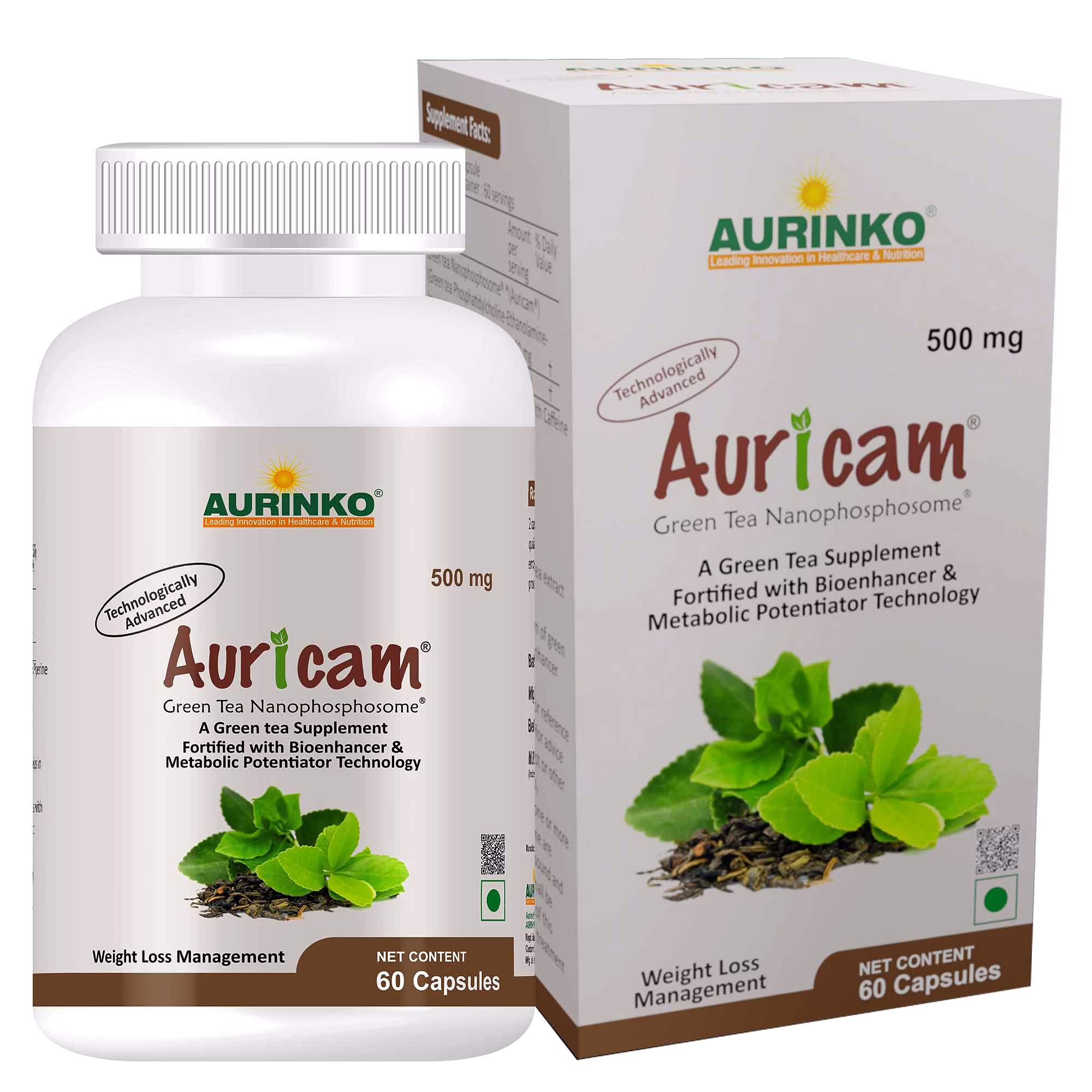 AURICAM–Green Tea Nanophosphosome 300 mg with EGCG 50 mg, Fortified with.Piperine image 4
