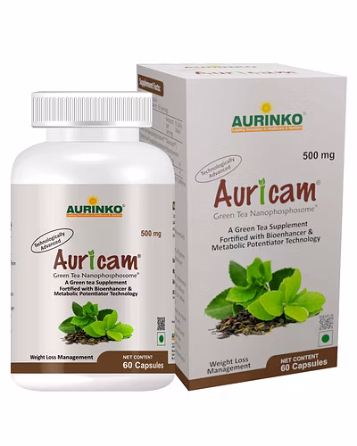 AURICAM–Green Tea Nanophosphosome 300 mg with EGCG 50 mg, Fortified with.Piperine-60 Capsule-3