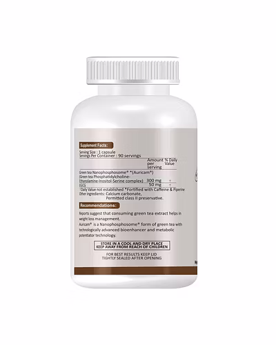 AURICAM–Green Tea Nanophosphosome 300 mg with EGCG 50 mg, Fortified with.Piperine-90 Capsule-2