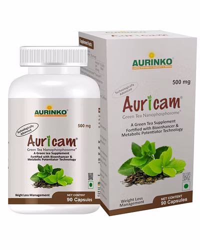 AURICAM–Green Tea Nanophosphosome 300 mg with EGCG 50 mg, Fortified with.Piperine-90 Capsule-3