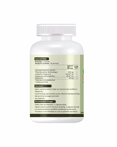 Quadrical-Complementary Food Supplement Cissus quadrangularis extract with Probiotics-60 Capsules-2