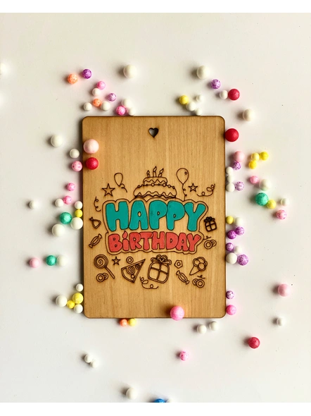 Happy Birthday Wooden Card-GIFTGC01