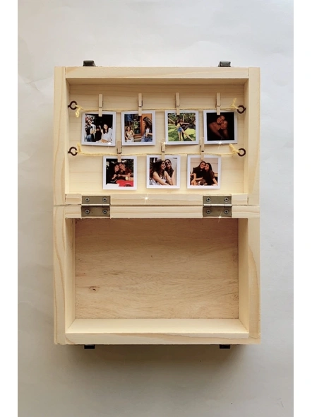 Big Wooden Box with pictures and personalised quote-HEHB401