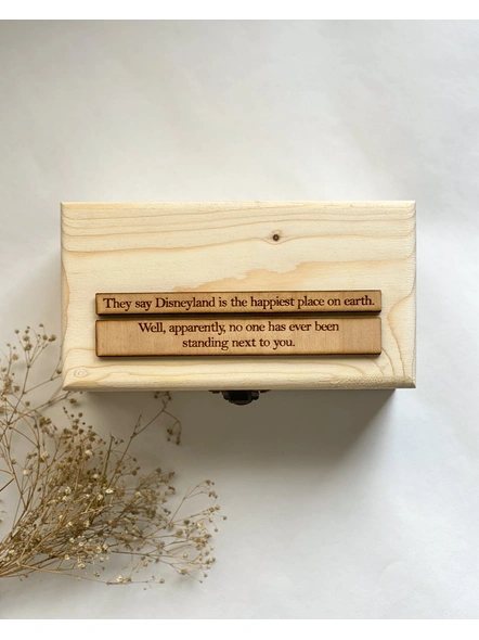 Small Wooden Box - with Photos hanged and personalised quote-1