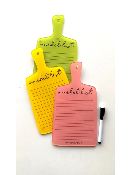 Market List Magnetic Board - Dry Erase-Yellow-1