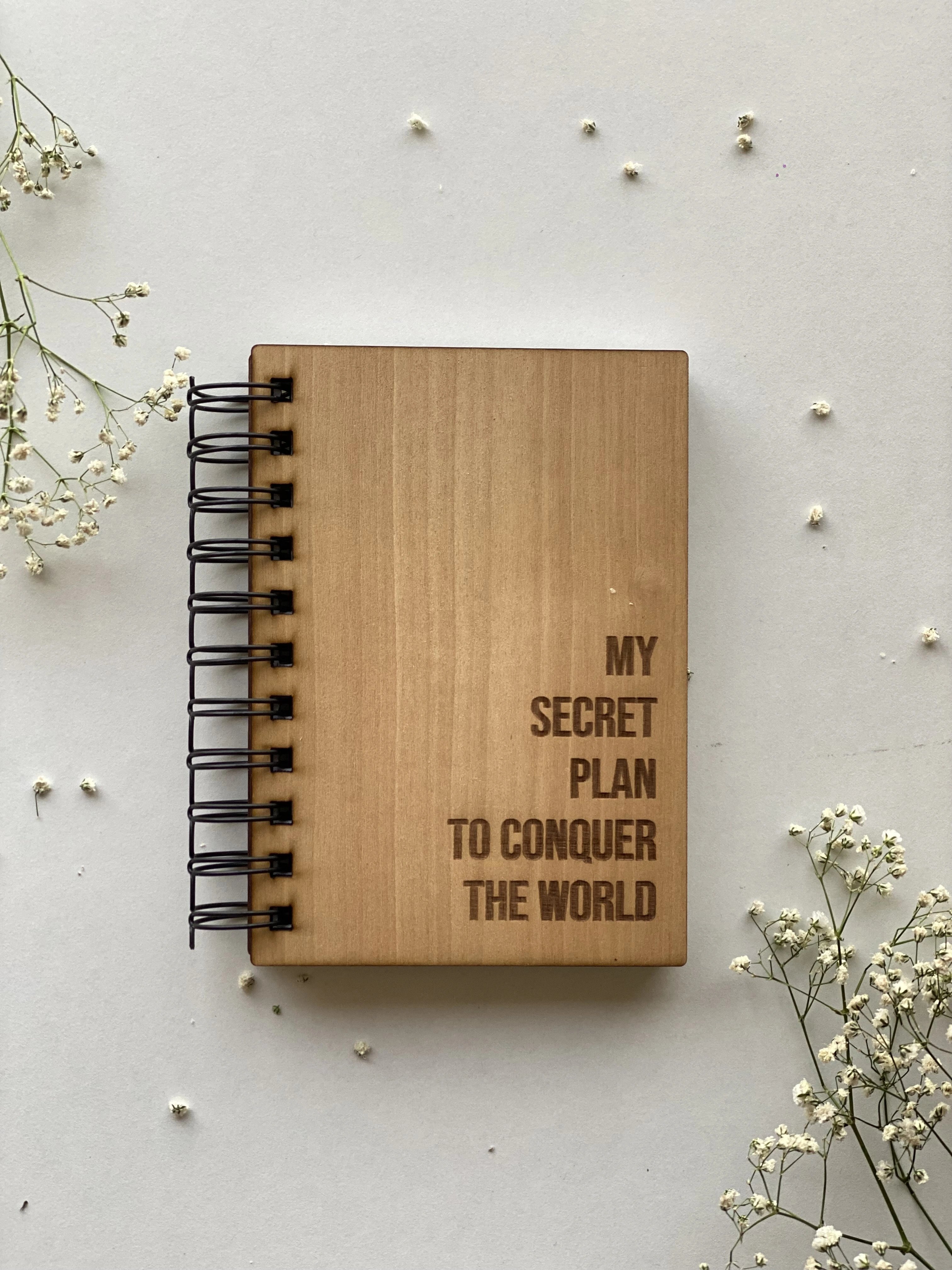 conquer　the　plan　world　Notebook　HappyEveryday　to　secret　My　Wooden