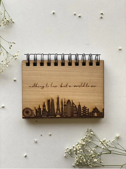 Nothing to lose, but a world to see - Wooden Notebook-HESWN02-1