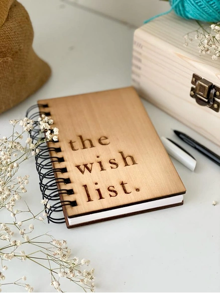 The Wishlist - Wooden Notebook-A5 - 5.8x8.3inch-1