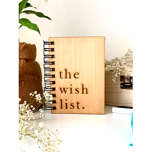 The Wishlist - Wooden Notebook