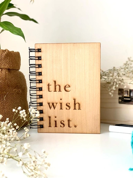 The Wishlist - Wooden Notebook-HESWN10-1