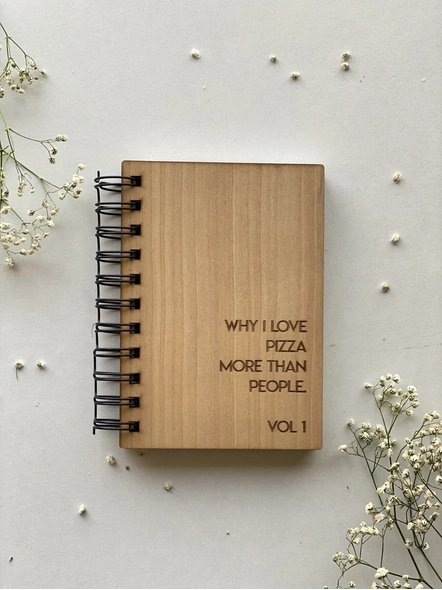 Pizza - Wooden Notebook-HESWN12-1