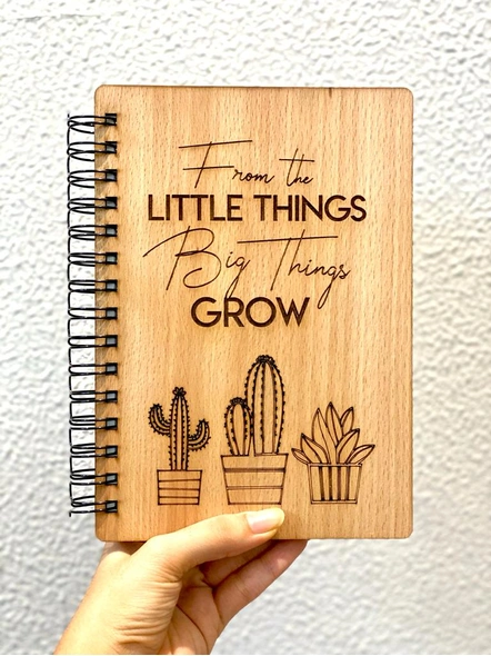 From the little things big things grow - Wooden Notebook-A6 - 4.1x5.8inch-1