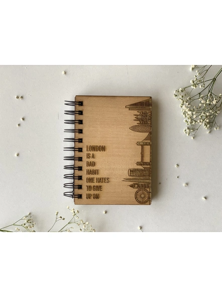 London Skyline - Wooden Notebook-A5 - 5.8x8.3inch-1