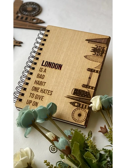 London Skyline - Wooden Notebook-HESWN17-1