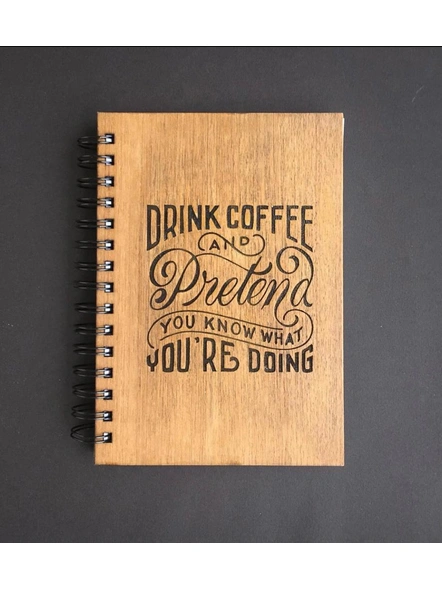 Drink Coffee - Wooden Notebook-A6 - 4.1x5.8inch-1