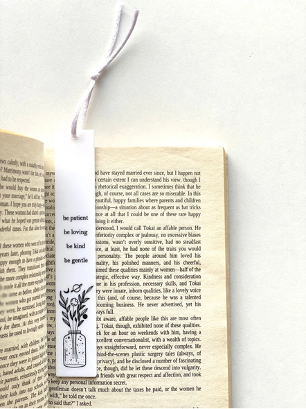 Be patient - Bookmark - White-HESB06