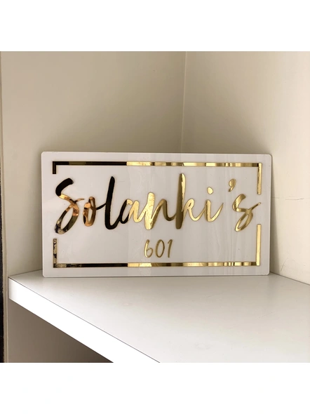 Classic white and golden - Nameplate-HE028
