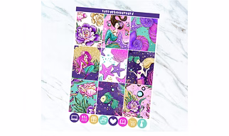 MERMAID WISHES weekly kit for vertical planners