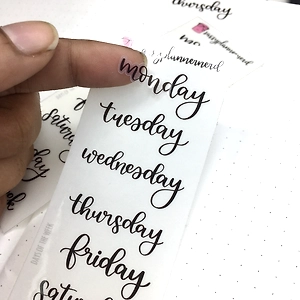 Days of the week | Clear Stickers