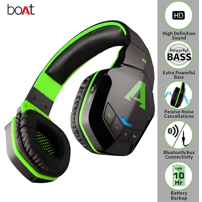 Boat Rockerz 510 Wireless Bluetooth Headphones (Viper Green)