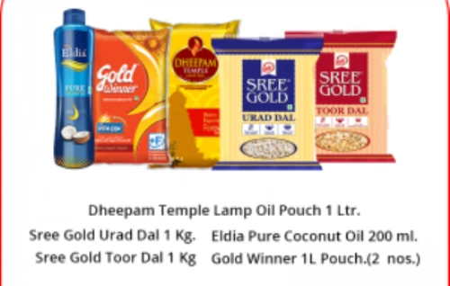 Gold Winner Essentials Bundle - Sunflower Oil, Dal Combo, Coconut Oil, and Lamp Oil-GWOILDALCOMBO4ITEMS