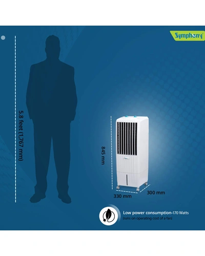 Symphony Diet 12T Personal Tower Air Cooler 12-litres, Multistage Air Purification, Honeycomb Cooling Pads,-5