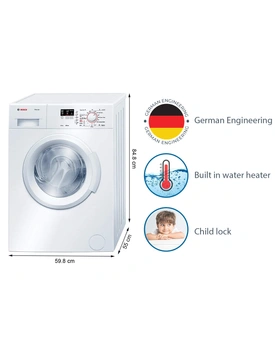 Bosch 6 kg Fully-Automatic Front Loading Washing Machine - WAB16060IN, White, Inbuilt Heater