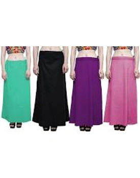 Jumbo Size 100% Cotton Petticoat for Women( Pack of3+1Free)