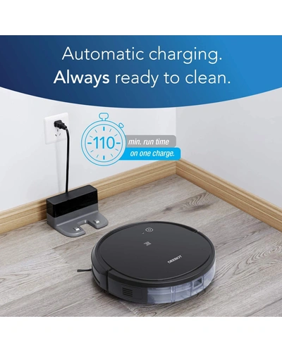 ECOVACS Deebot 500 Robotic Vacuum Cleaner with App &amp; Voice Control, Strong Suction and Multiple Cleaning Modes, Self-Charging for Carpets &amp; Hard Floors,Work with Alexa (Black)-BLACK-2