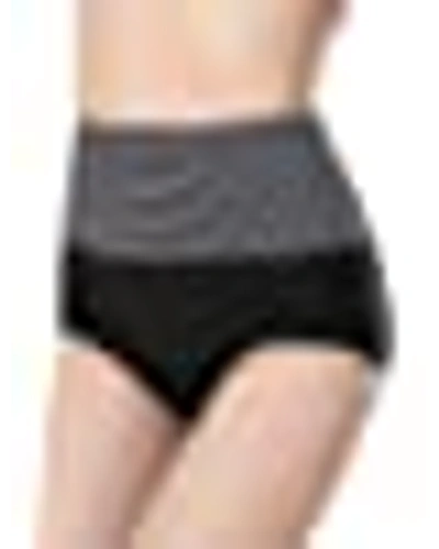 PLUMBURY® Women's Cotton High Waist Full Coverage Hipster Panty,Free Size (Pack of 3 Panty) Black/Beige/Grey-GREY-FREE SIZE-3 PIECES-3