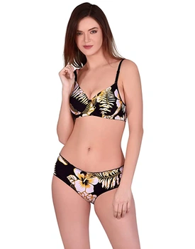 Tipsy Women's Printed Padded Non Wired Bra Panty Set