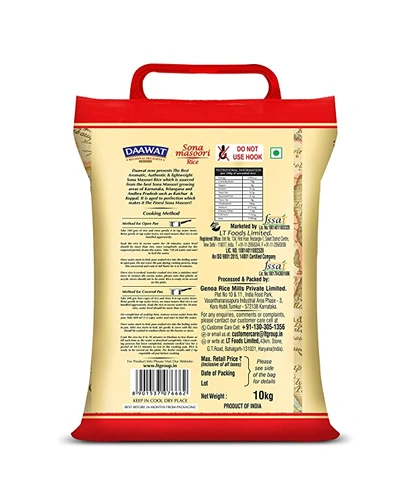 Daawat Premium Sona Masuri Rice, 10kg-1