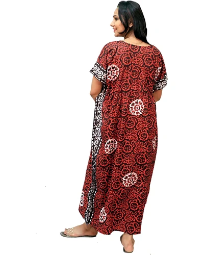 YOZLY Women's Cotton Kaftan Maxi Nighty Night Dress Gown, Free Size Pack of 2-3