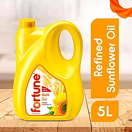 fortune sunlite refined sunflower oil, 5l jar