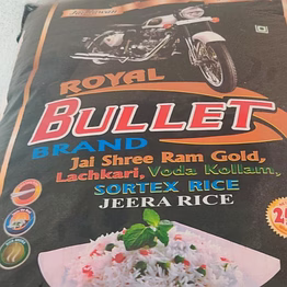 vada kollam jeera rice sortex 26kg - royal bullet brand premium south indian rice blend