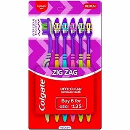 colgate anti bacterial zigzag toothbrush pack of 6