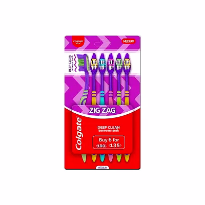 colgate anti bacterial zigzag toothbrush pack of 6