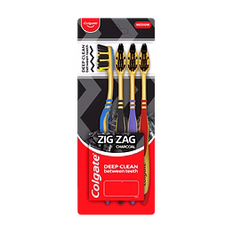 colgate zigzag charcoal-soft toothbrush (pack of 4) - oral care essentials