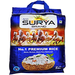 arni surya brand arni surya no1 premium (blue) ponni rajabogam boiled rice 5kg