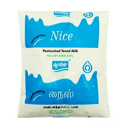 aavin pasteurised toned milk nice blue 500 ml sachet 1 no