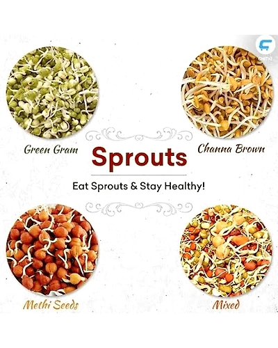 Fresh Moong Bean Sprouts 35gms - Nutrient-packed Freshness-1