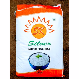 sk silver brand sk silver ponni rajabogam super fine boiled rice - 26kg