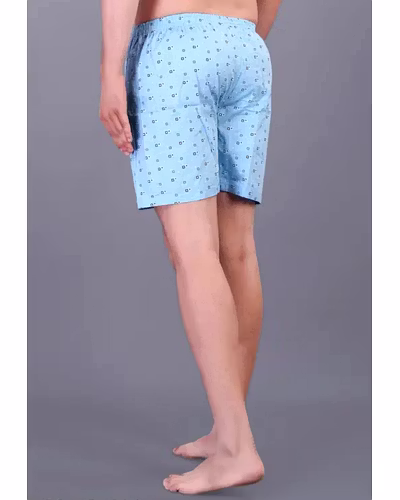 Men's Printed Cool Cotton Boxers Shorts Combo Pack - Blue, Black &amp; White-1