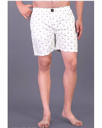 Men's Printed Cool Cotton Boxers Shorts Combo Pack - Blue, Black &amp; White-2