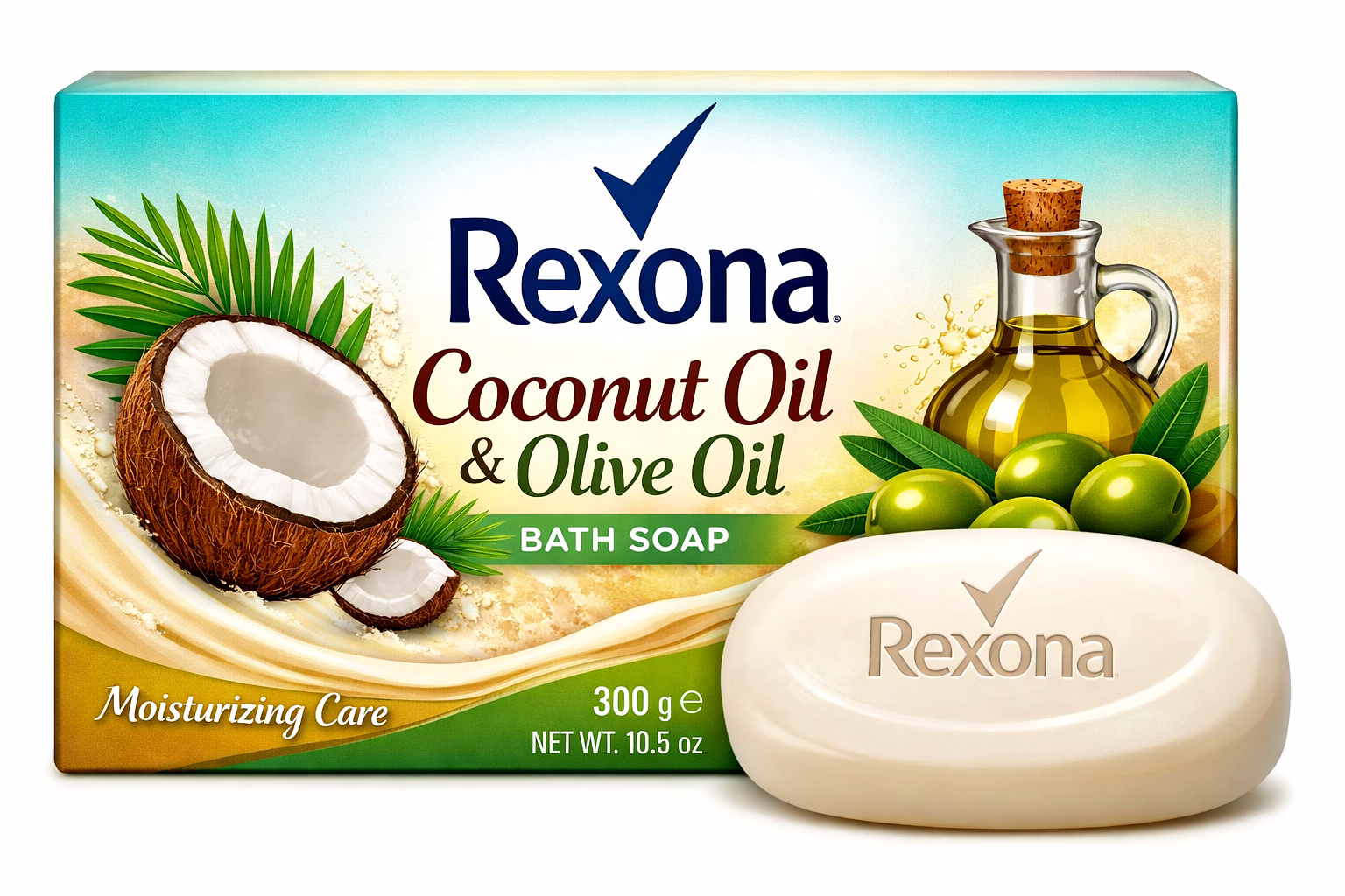 rexona coconut & olive oil bath soap 300gm